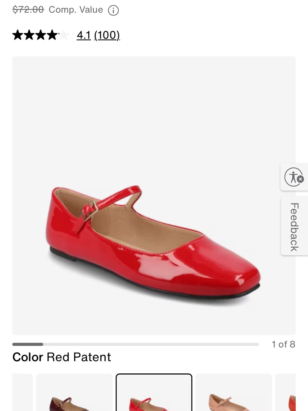 DSW Red Patent Mary Jane Flat